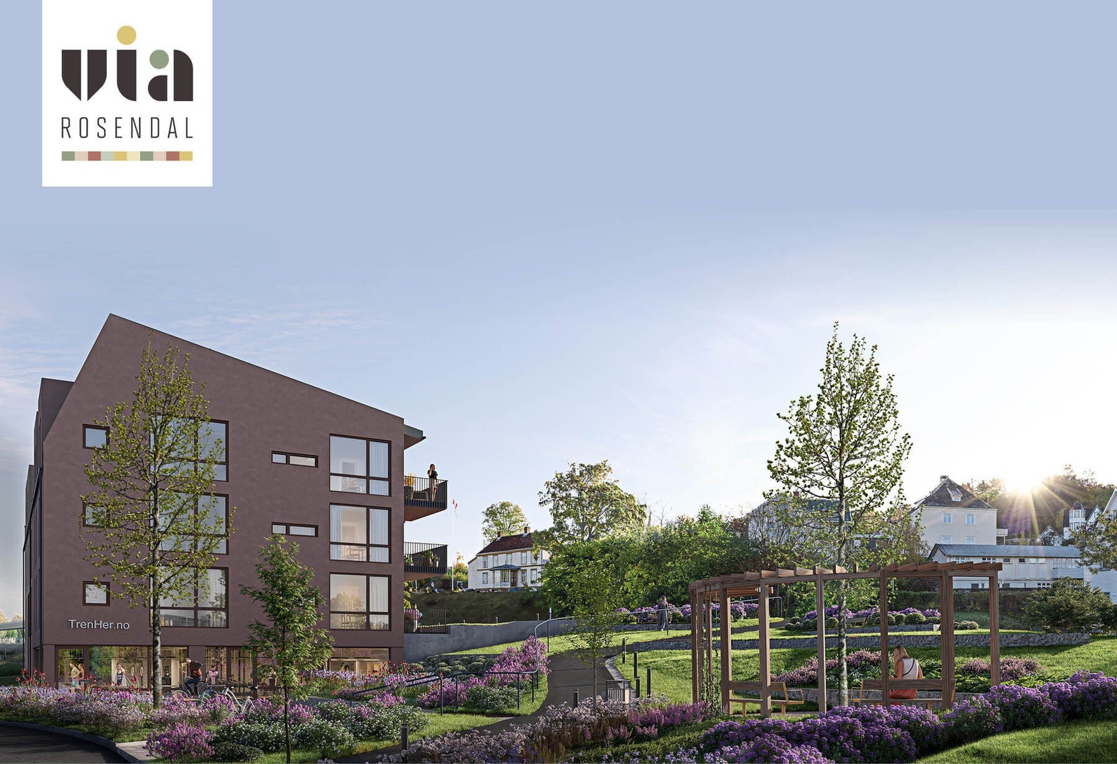 Uteområdet vil bli flott opparbeidet og ved siden av Bygg A vil det komme park | Illustrasjonen vil avvike Galleribilde