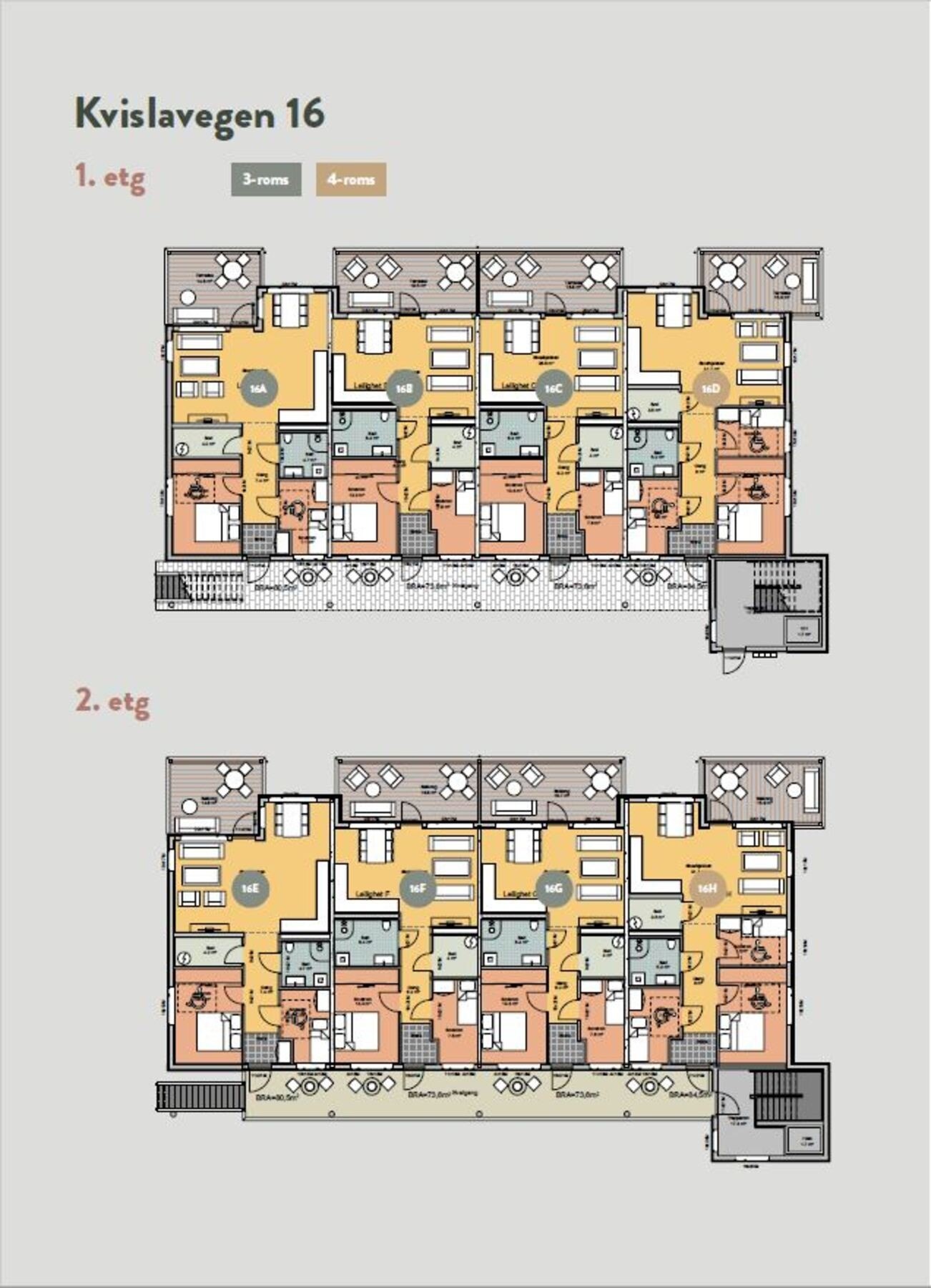 Planløsning på bygg "Kvislaparken 16" Galleribilde