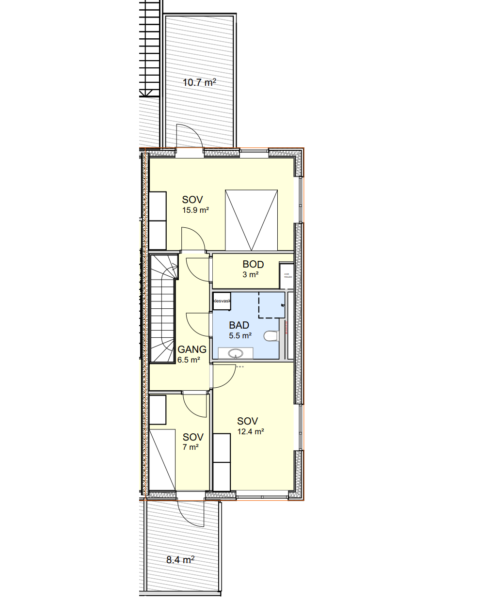 Plantegning andre Etg. Galleribilde