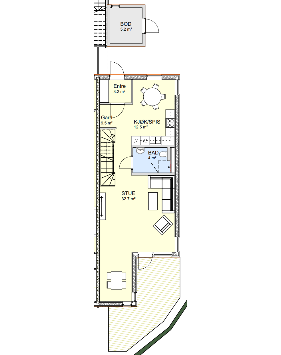 Plantegning første Etg. Galleribilde