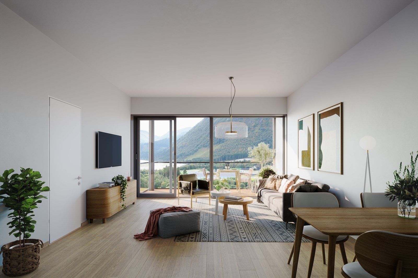 Stue mot terrasse Galleribilde