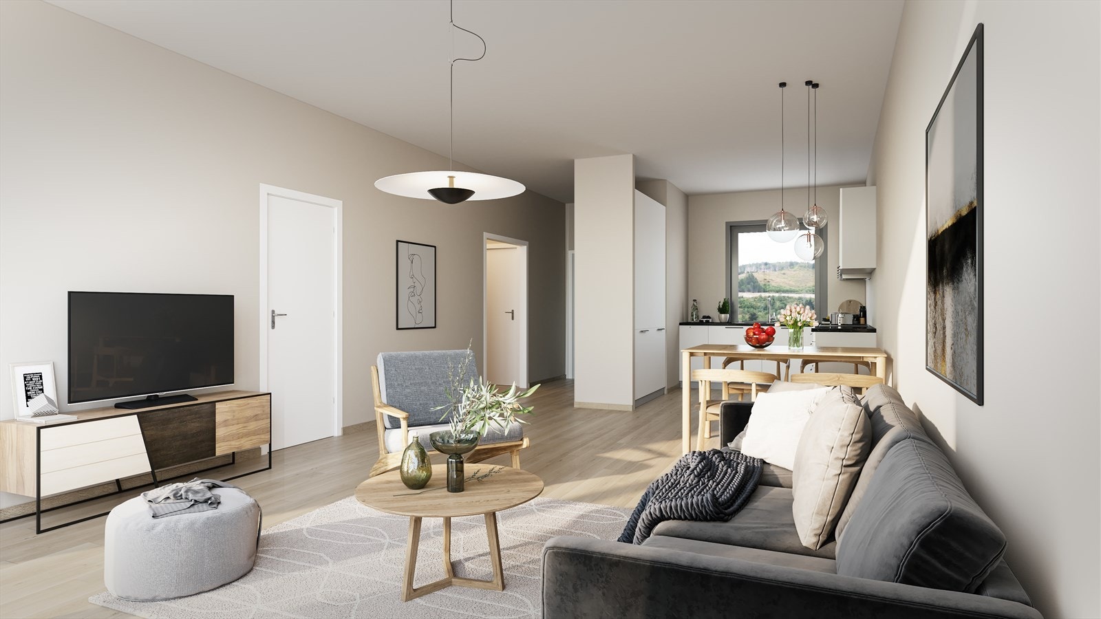 Gjennomgåande leiligheit med utsikt både mot Rotset og oppover mot Heltne/Røyslida Galleribilde