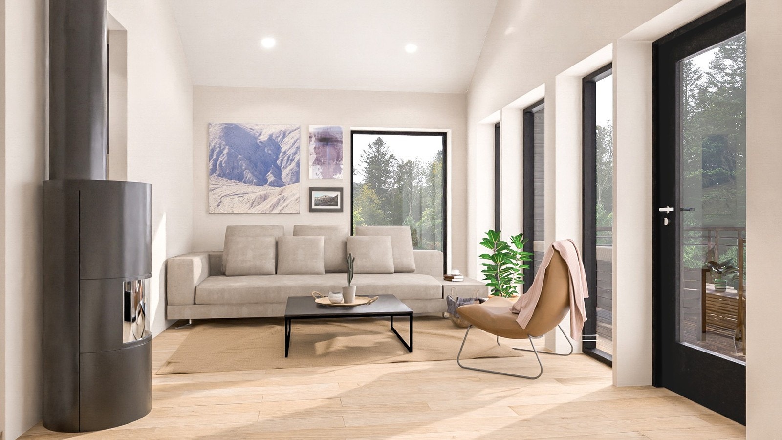 Illustrasjon av Stue i bolig 10A på tomt nr. 10 Galleribilde