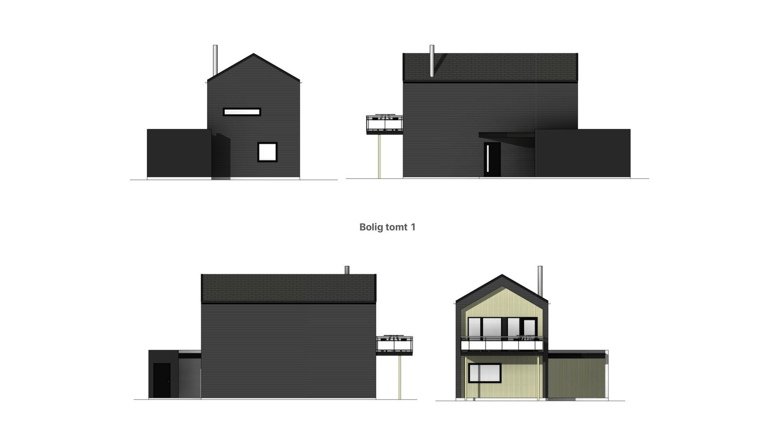 Fasade bolig på tomt 1 Galleribilde