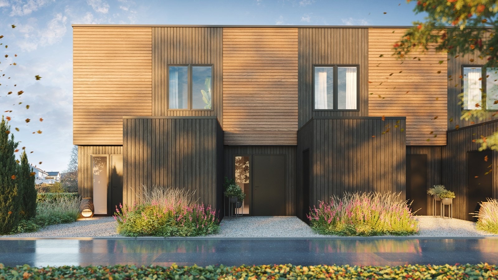 Lun og skjermet entreen med en praktisk utvendig bod Galleribilde