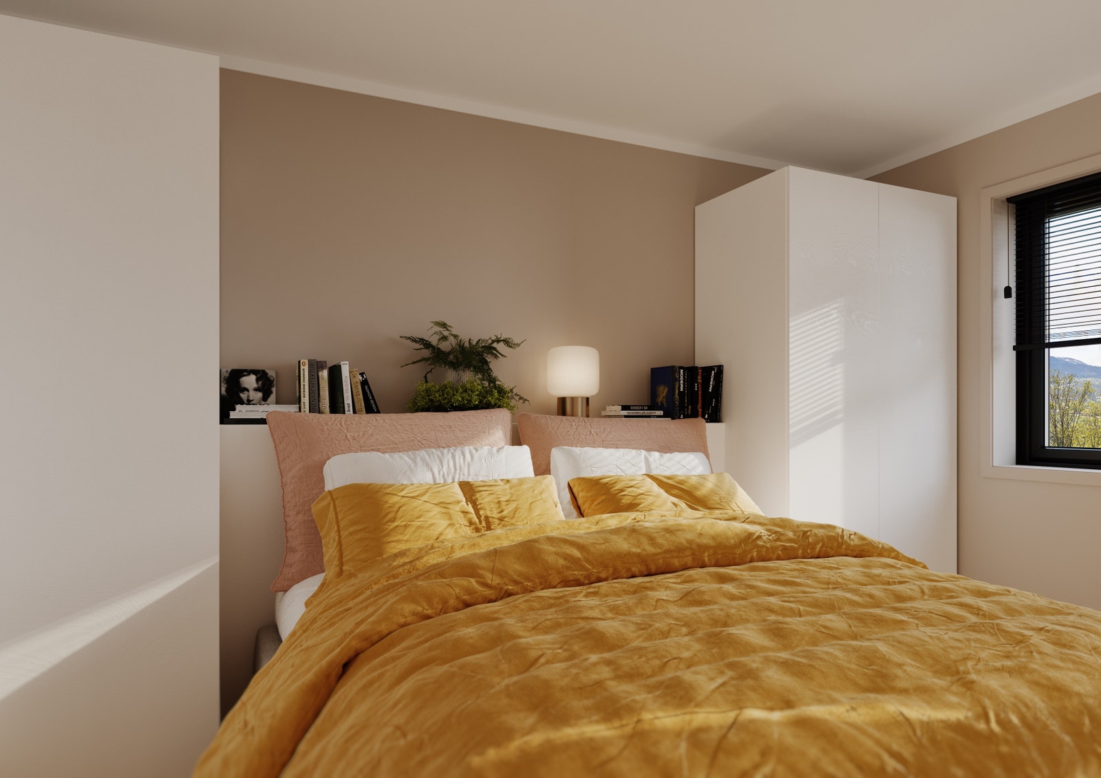 Illustrasjon av soverom Galleribilde