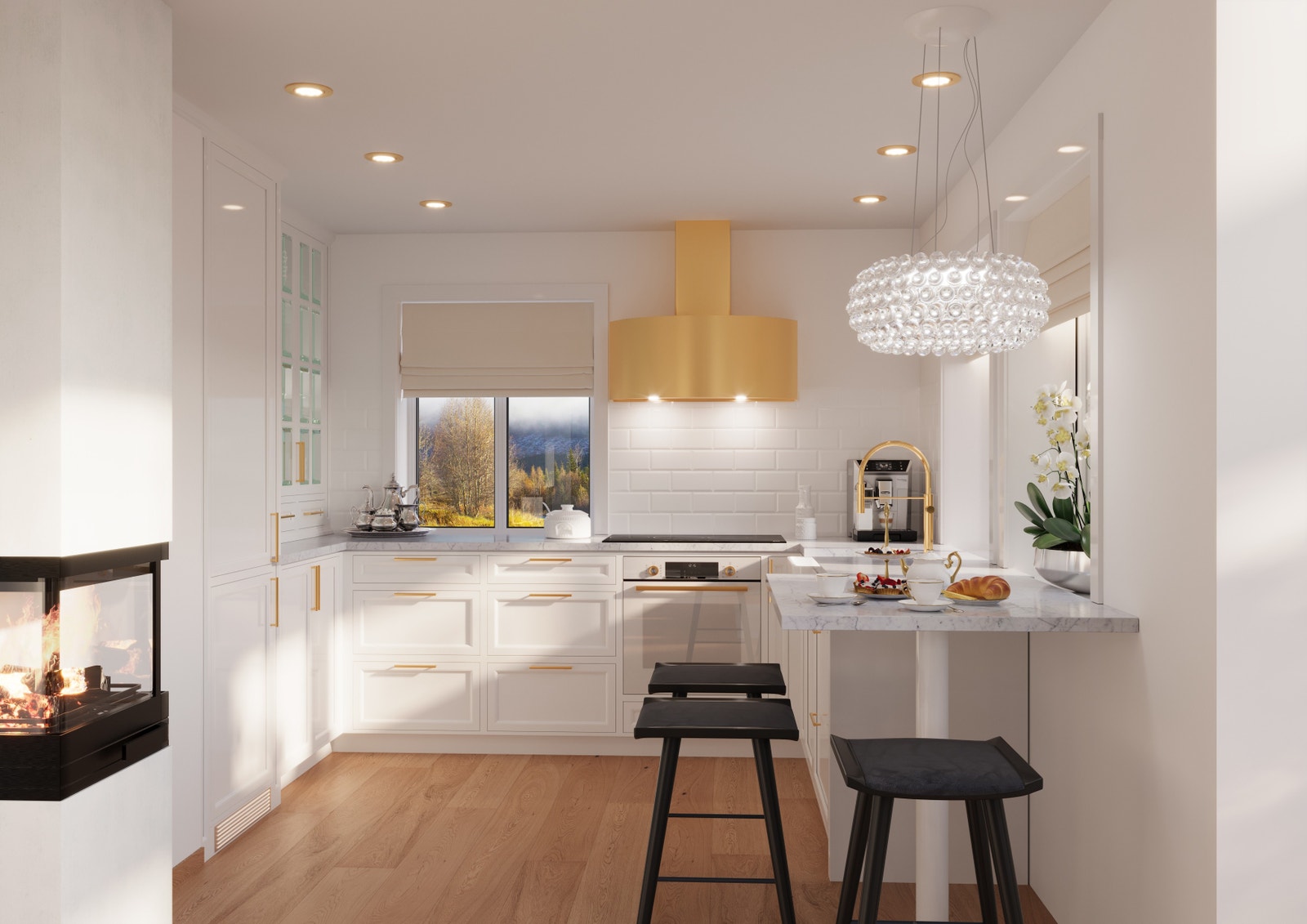 Illustrasjon av kjøkken Galleribilde