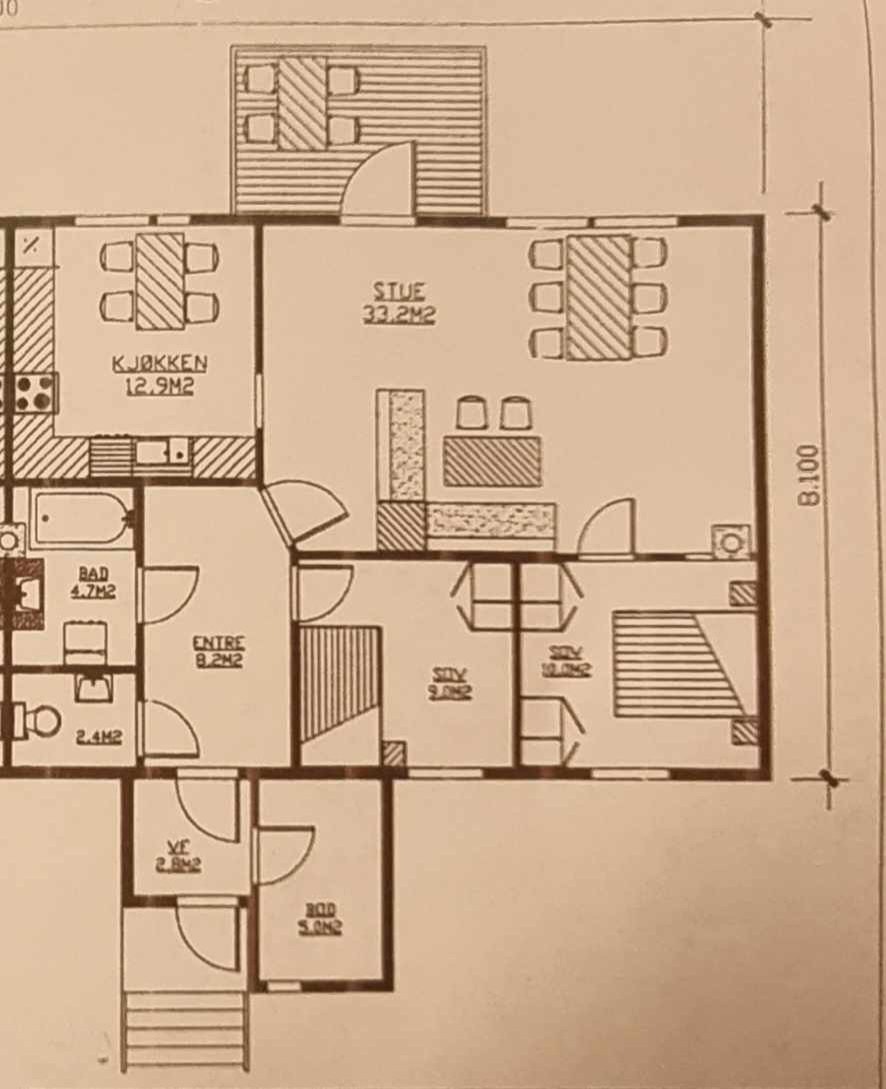 Plantegning 1. etasje leilighet Galleribilde