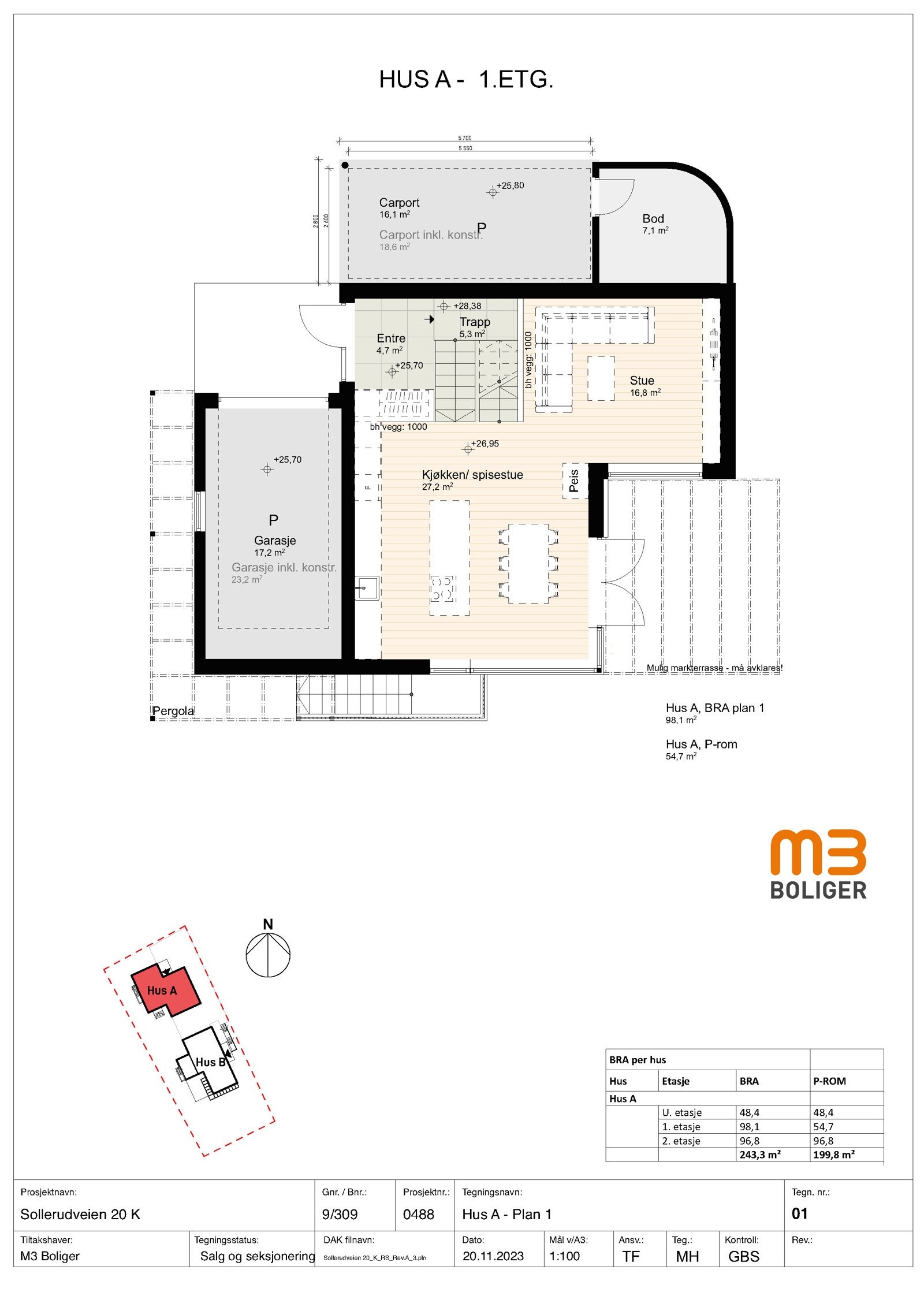 Hus A/ Snr. 1 - 1. etasje Galleribilde