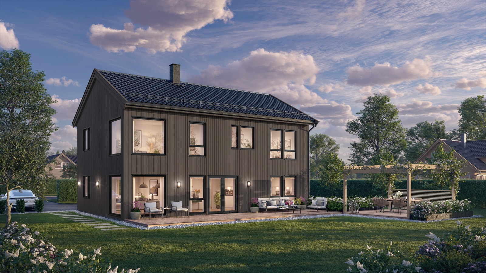 Moderne enebolig med plass til hele familien. Galleribilde