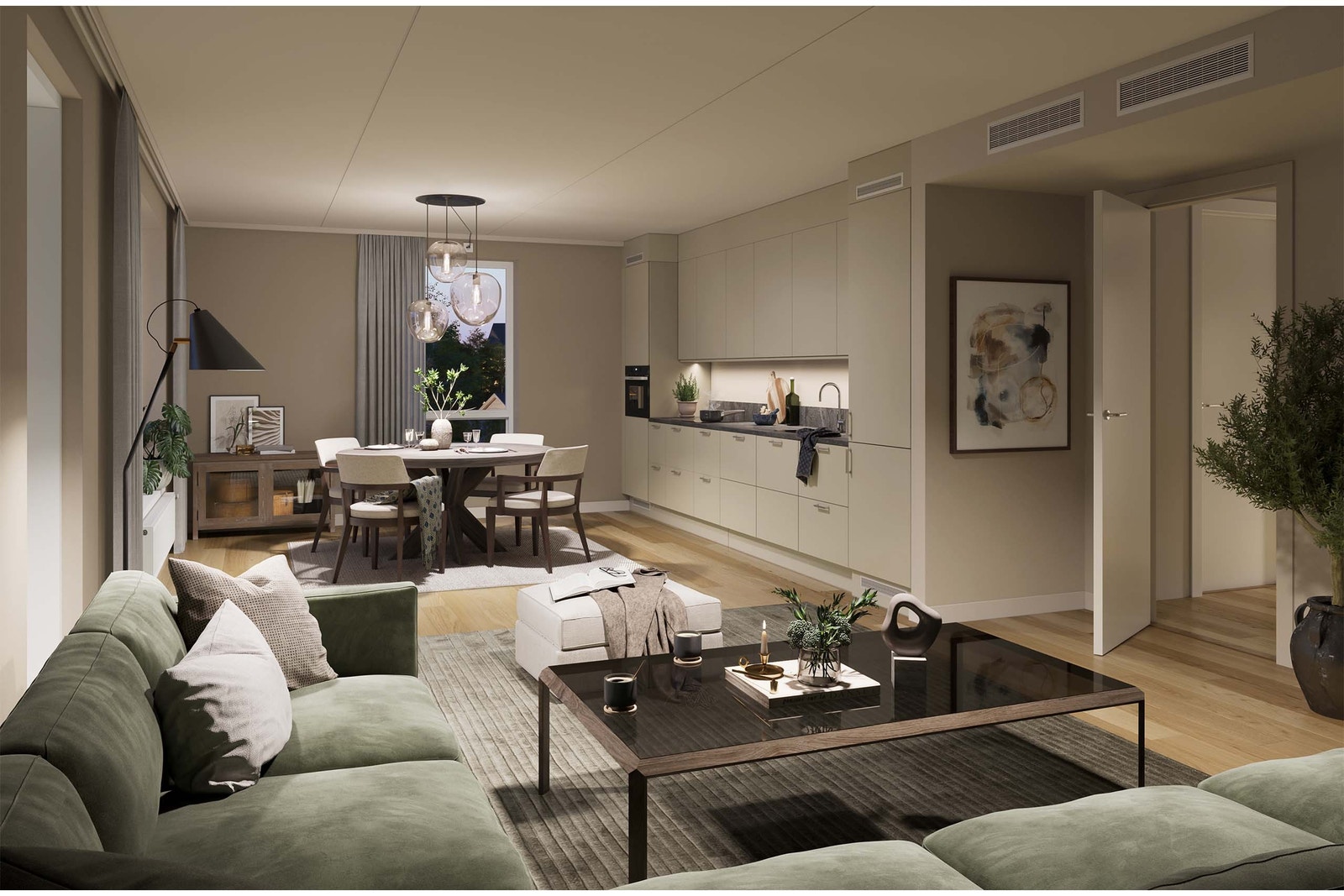 I de ledige leilighetene har våre dyktige innredningsansvarlige laget to ulike stiler som er inkludert i prisen. Galleribilde