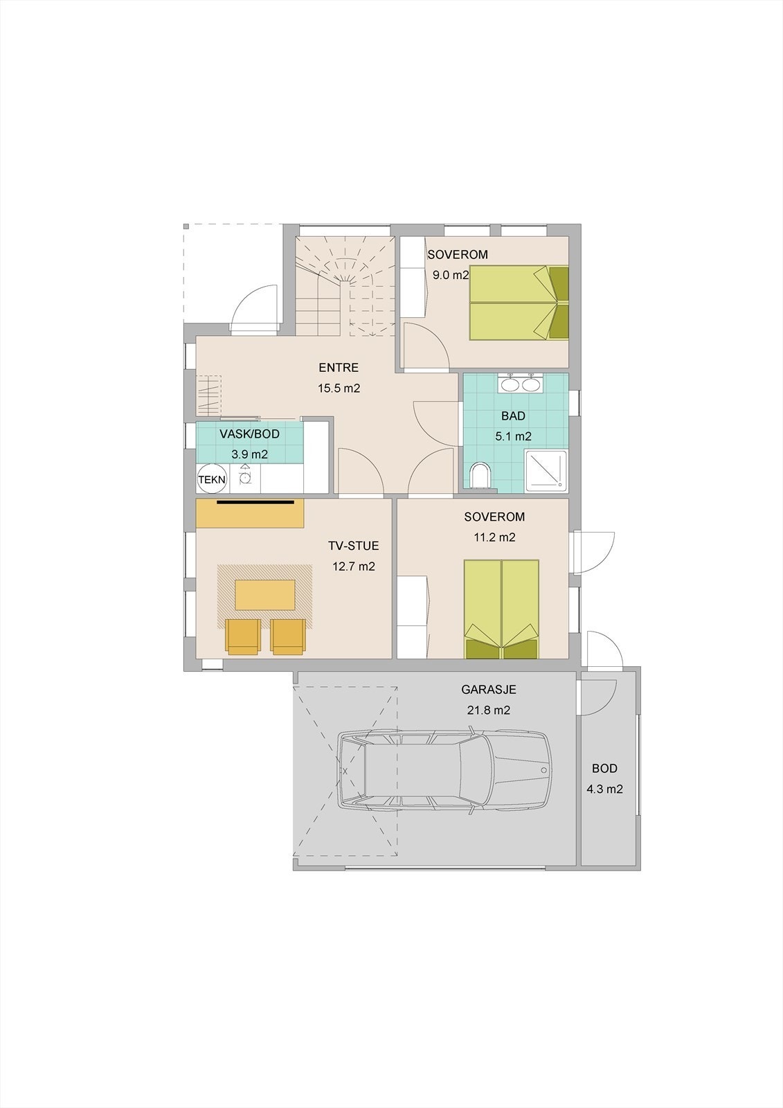 Planskisse 1. etg. Galleribilde