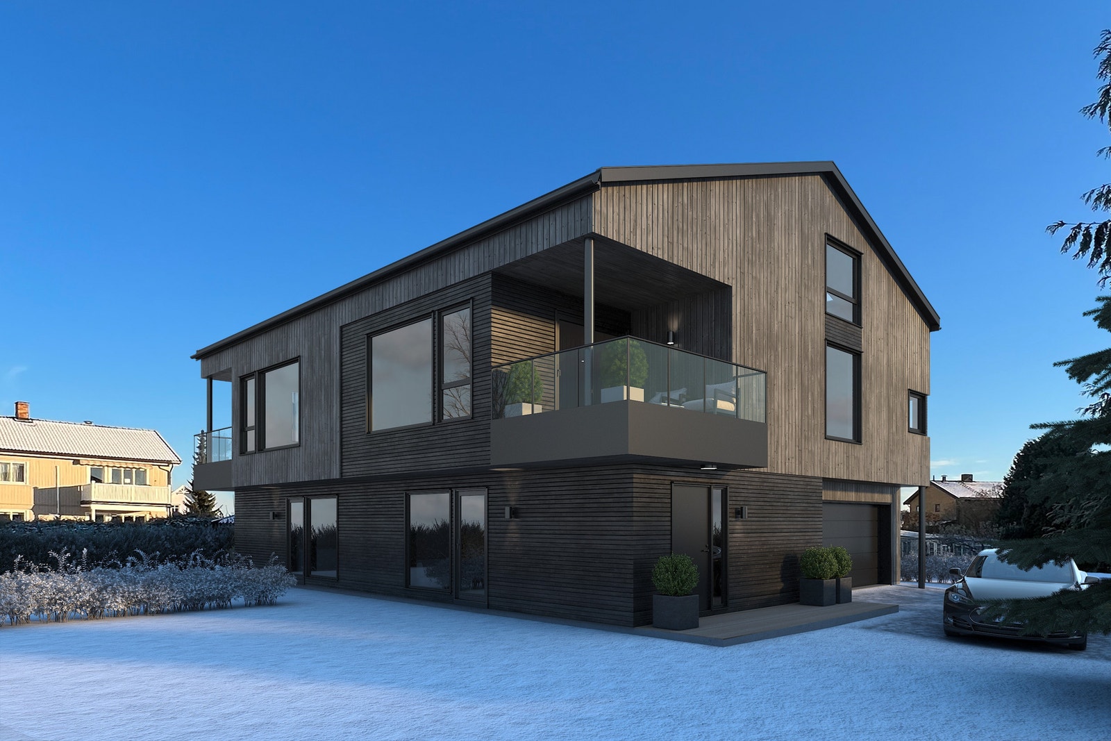 Lekker tomannsbolig beliggende på beste Volla i Lillestrøm! Estimert ferdigstillelse Q2 2025! Illustrasjon av fasade, avvik kan forekomme. Galleribilde