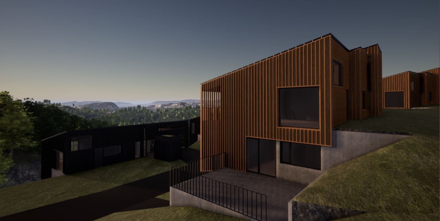 BH 25-31 illustrasjon fasader og nydelig utsikt mot bla. Topdalsfjorden Galleribilde