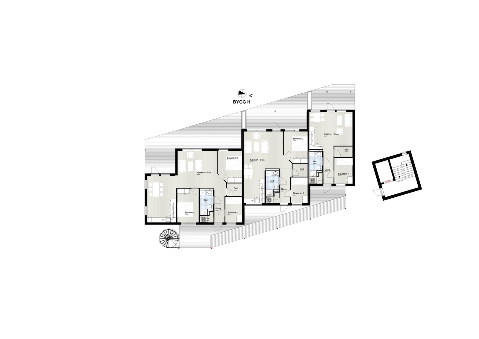 Plan av hele 1. etg. Galleribilde