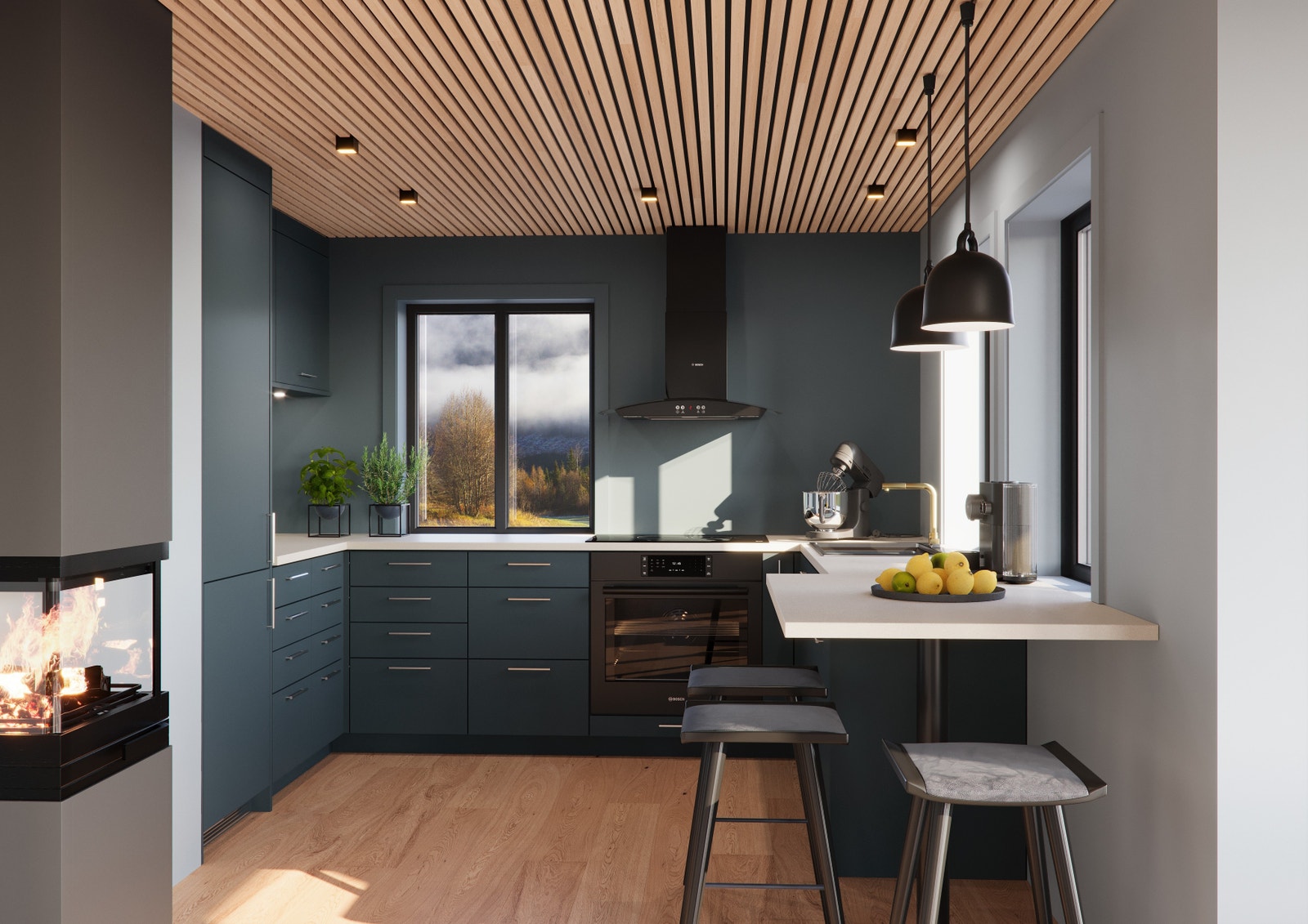 Illustrasjon av kjøkken Galleribilde