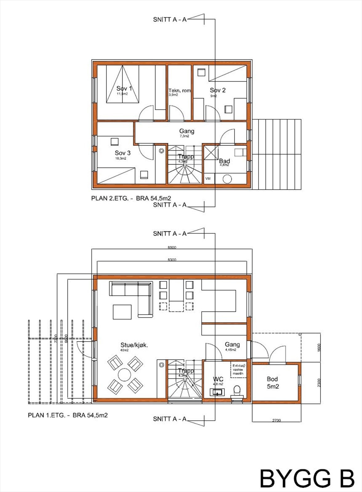 HUS B- planskisse Galleribilde
