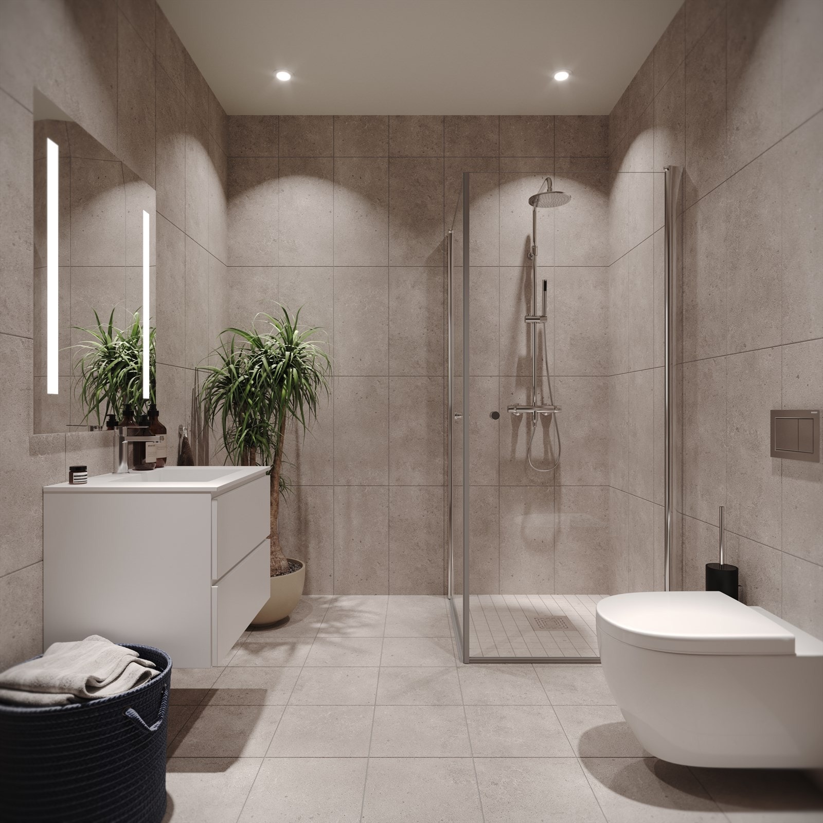 Leilighetene leveres med lekre, flislagte bad. Illustrasjon, avvik kan forekomme Galleribilde