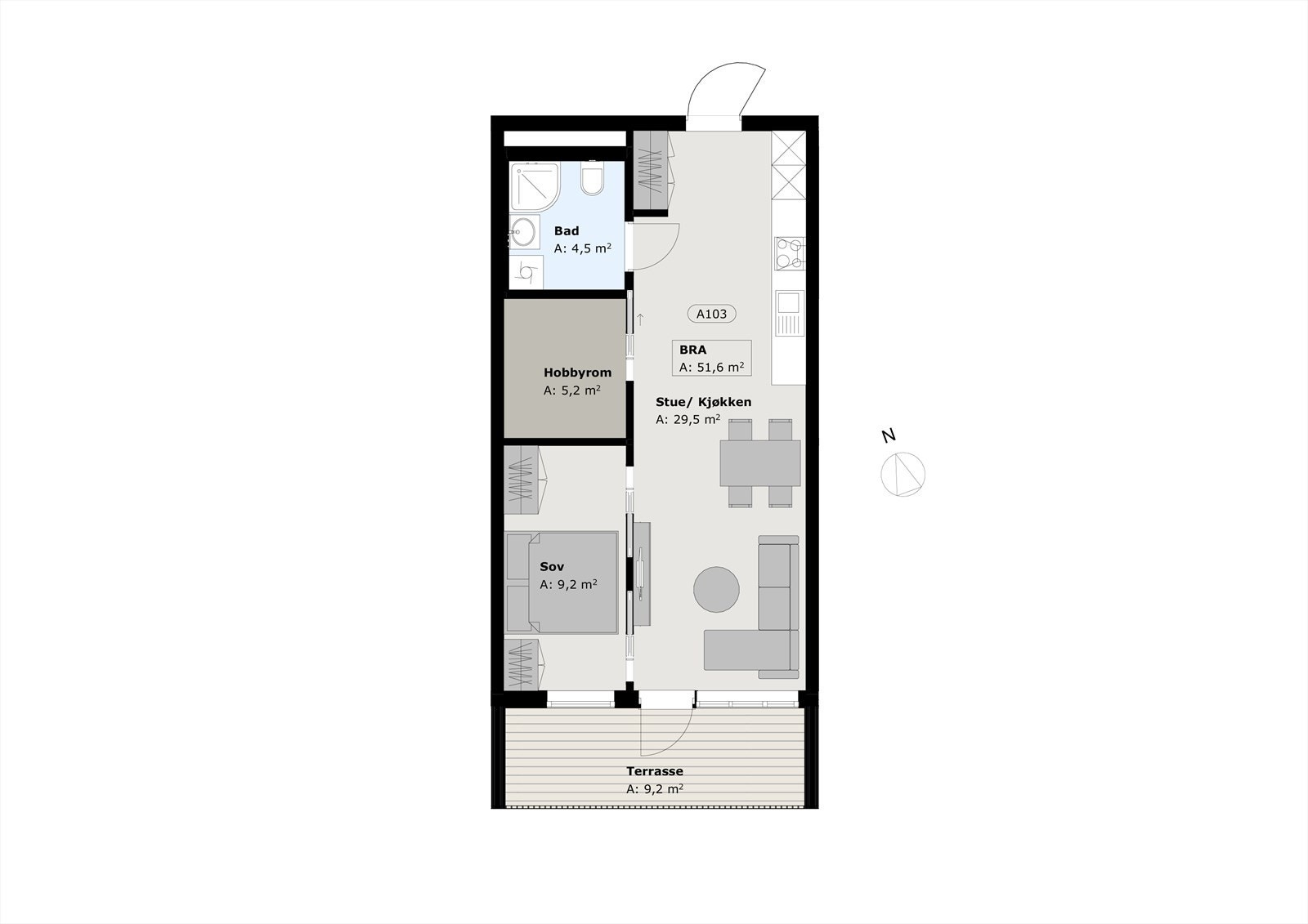 Leilighet A 102 102 103 104 105 106.jpg Galleribilde