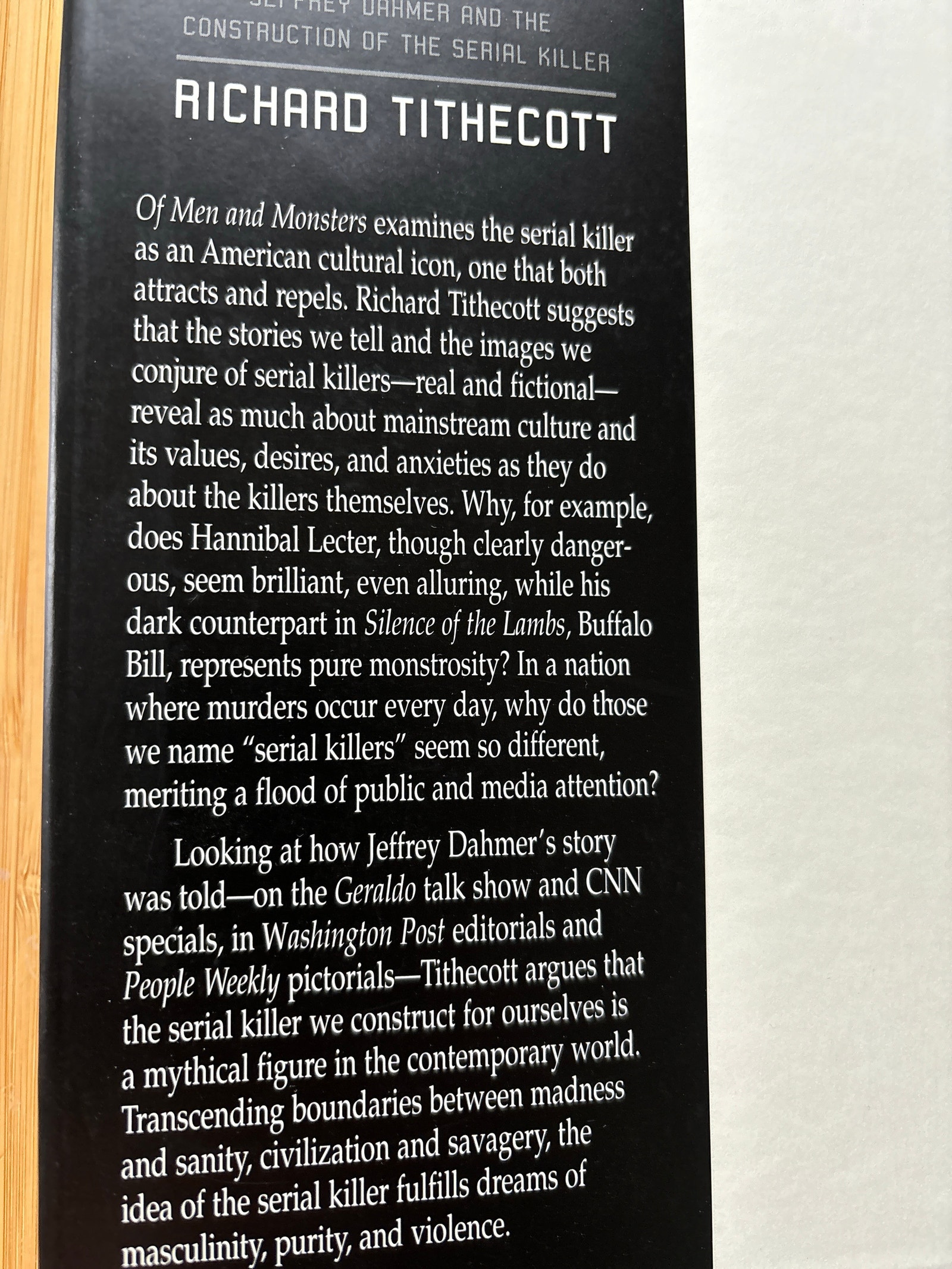 Of Men and Monsters: Jeffrey Dahmer and the Construction of The