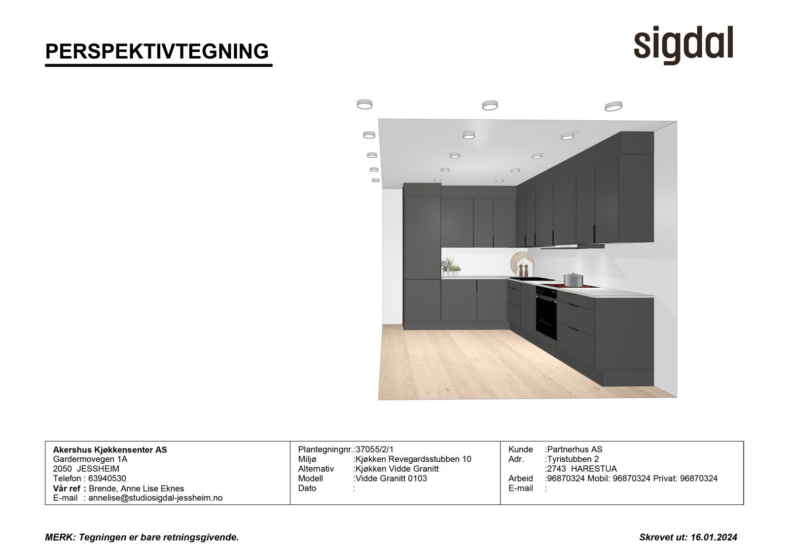 Perspektivtegning - Revegardsstubben 8-10 Galleribilde