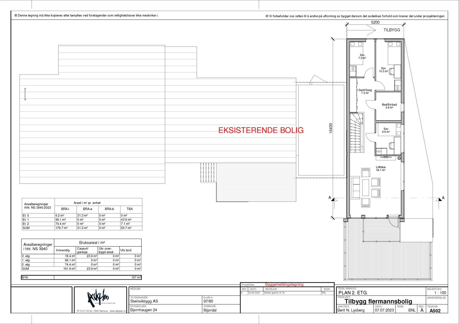 Plantegning 2. etasje Galleribilde