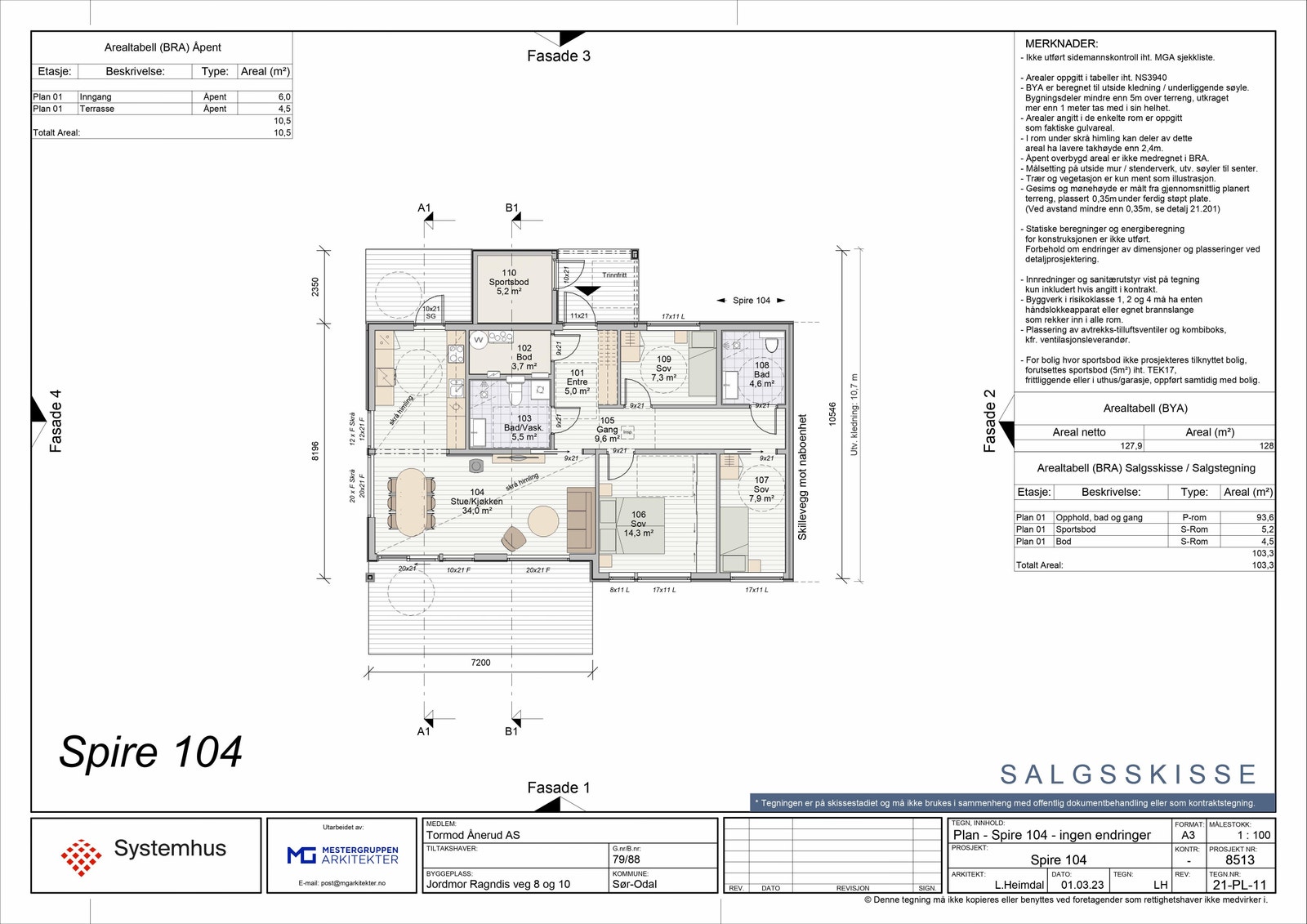 Plantegning Spire104 Galleribilde