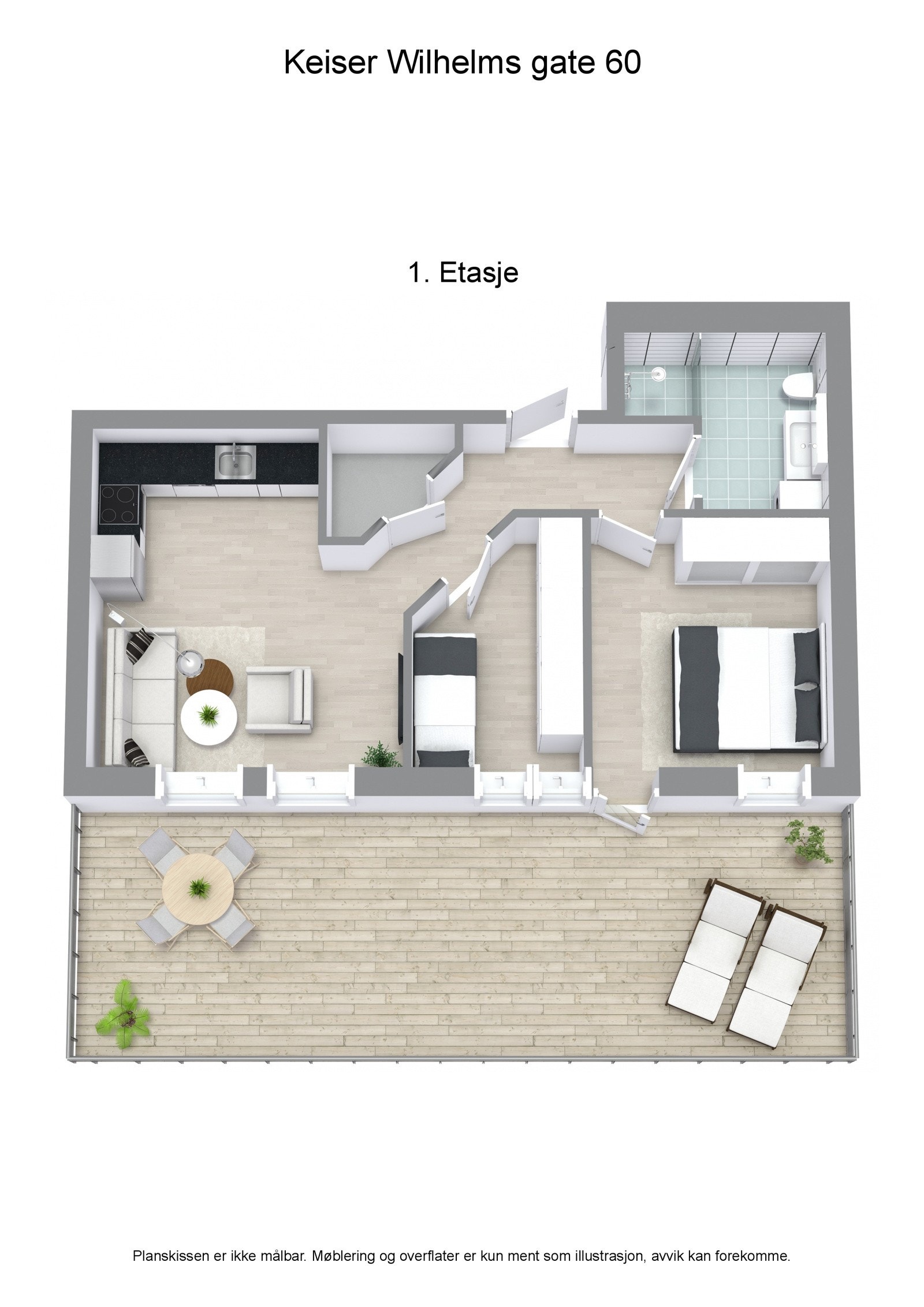 Plantegning (3D). Galleribilde