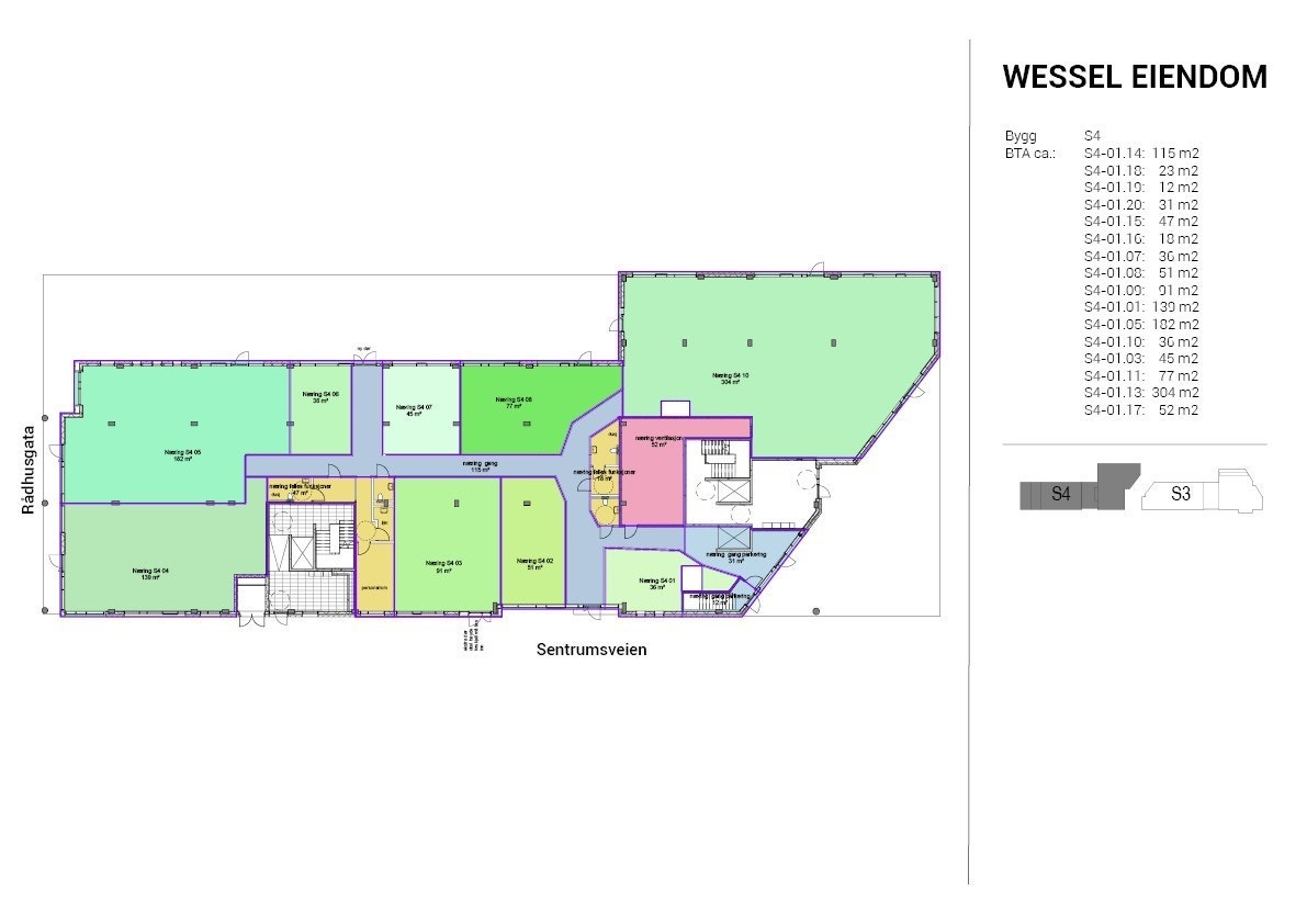Planløsning bygg S4 Galleribilde