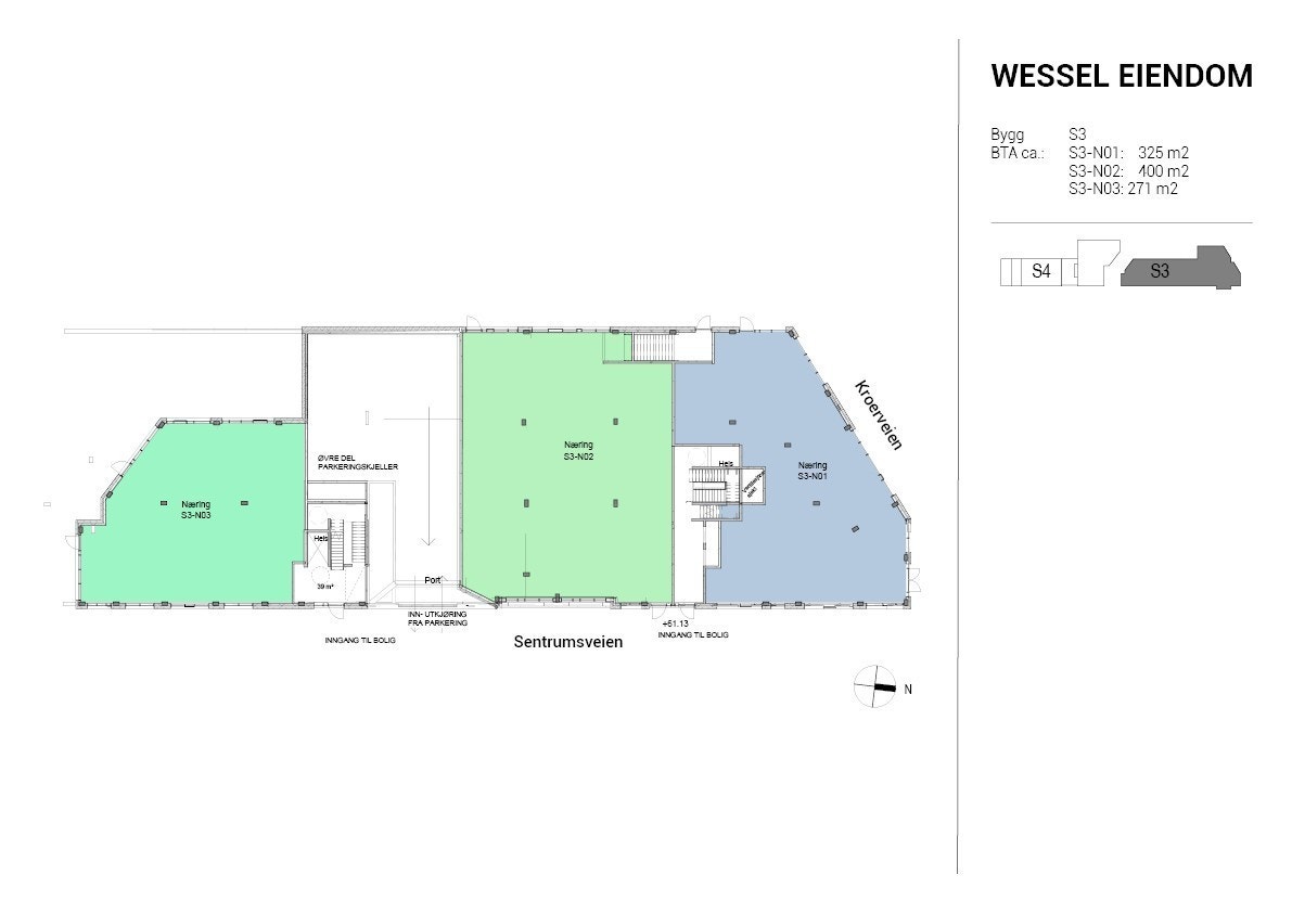 Planløsning bygg S3 Galleribilde