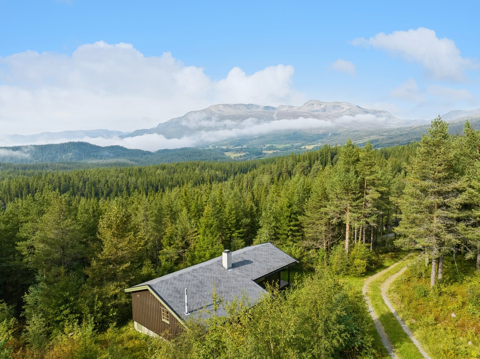 Eiendommen ligger ovenfor Hensåsen - helt ved foten av Slettefjell! Galleribilde