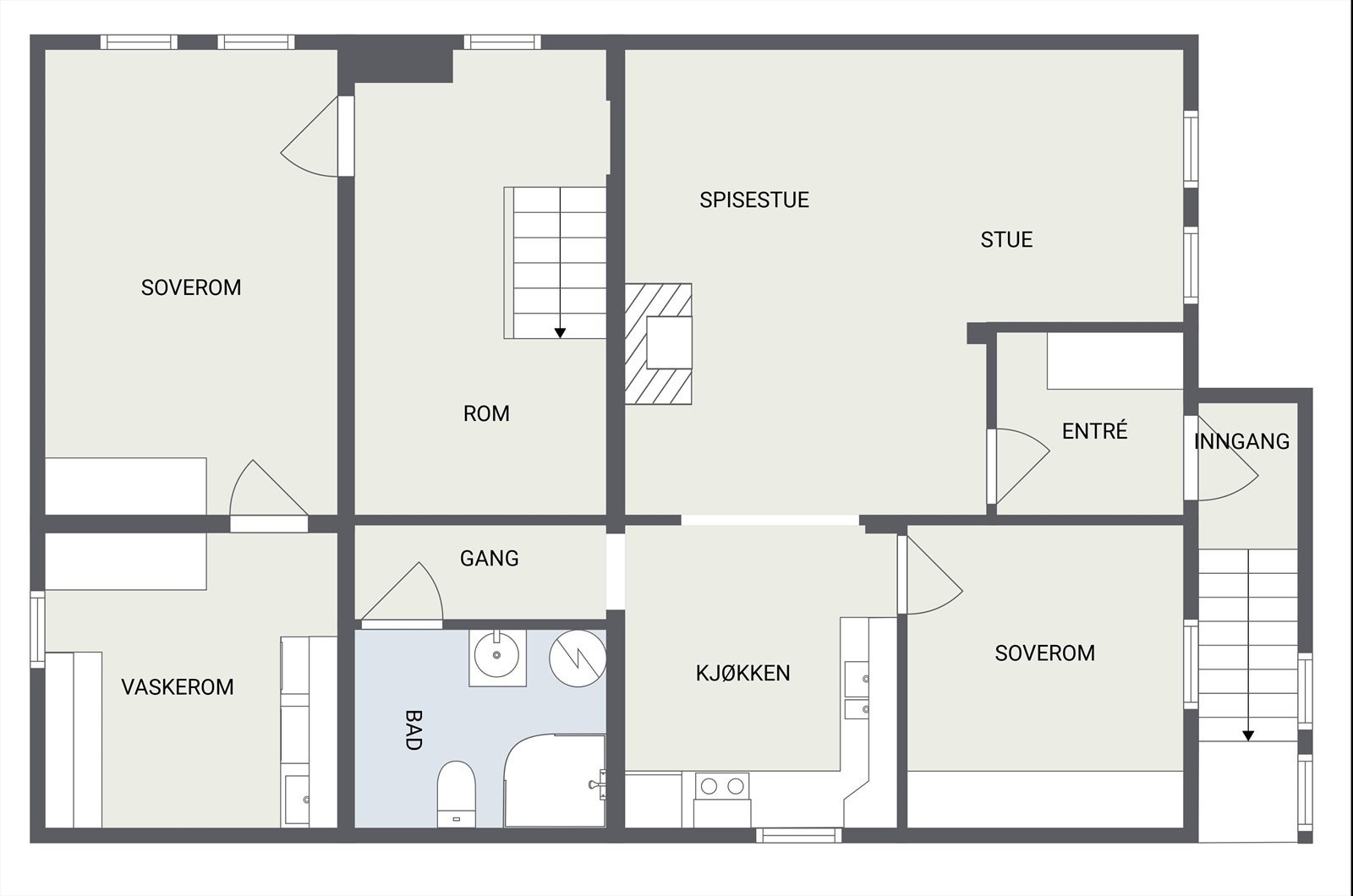 Plantegning - underetasje Galleribilde