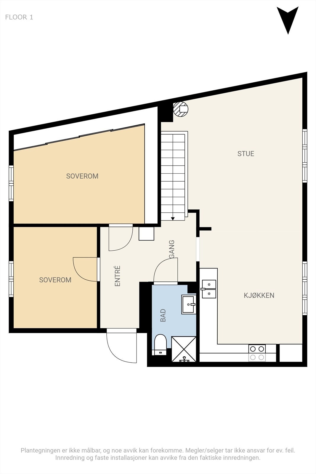 Plantegning 1. etasje. Galleribilde