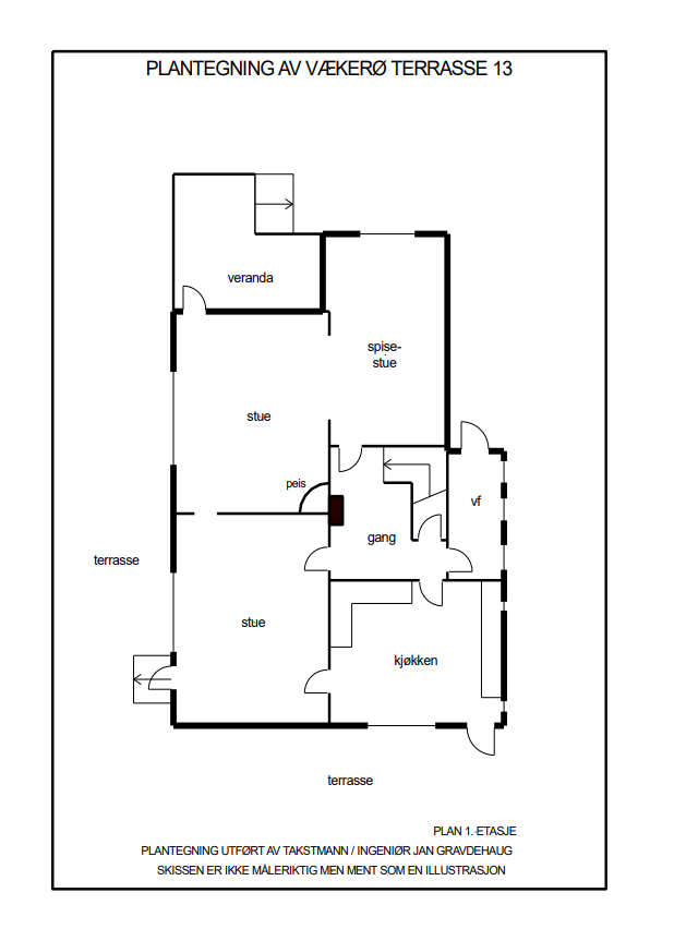 Plantegning 1. etasje Galleribilde