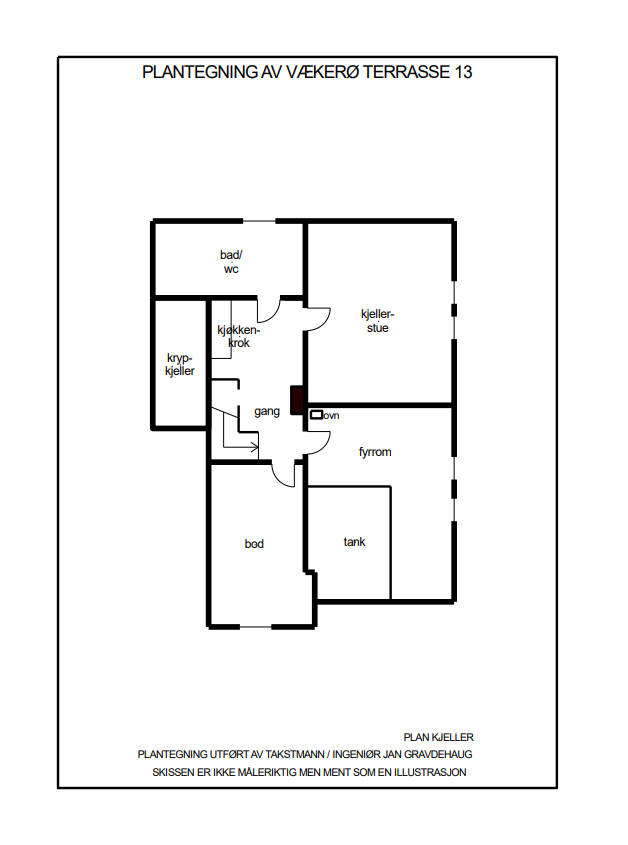 Plantegning kjeller Galleribilde