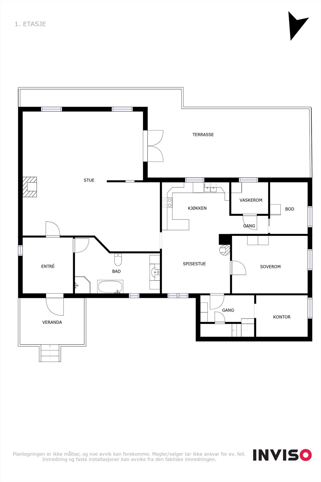 Plantegning 1. etasje Galleribilde