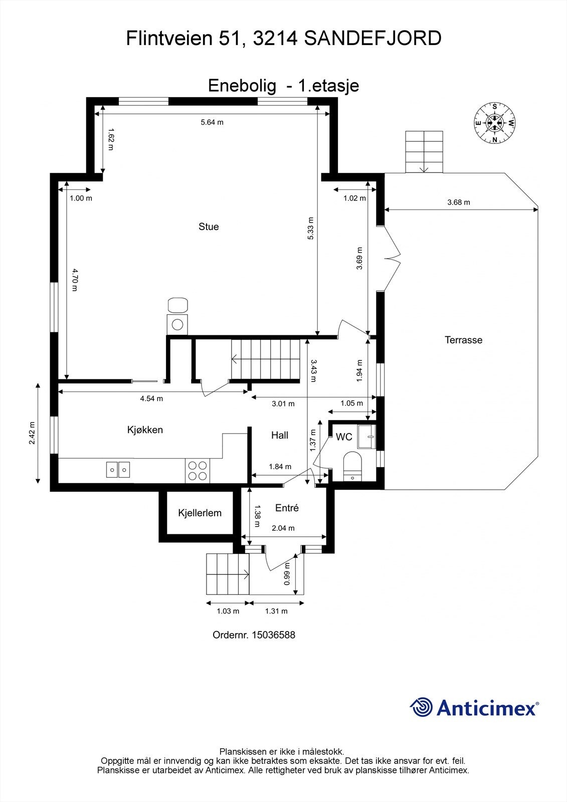 Plantegning 1. etasje Galleribilde