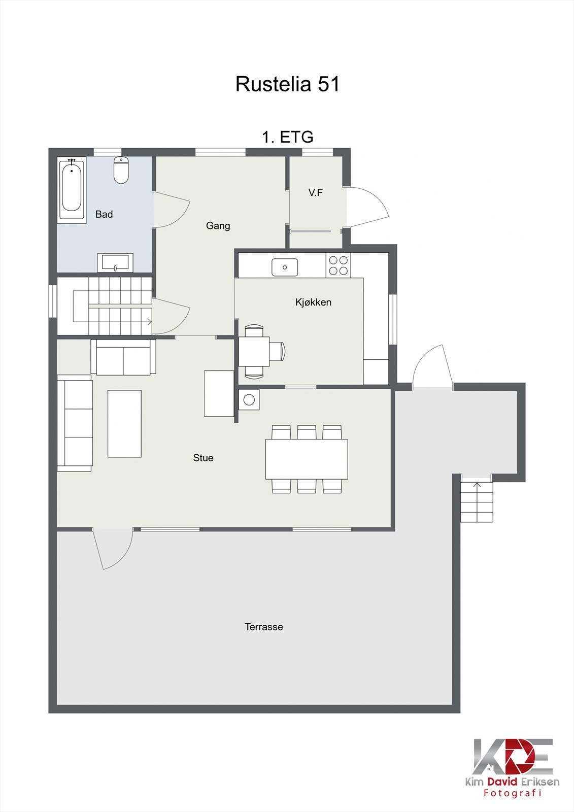Rustelia 51 - planløsning 1.etasje Galleribilde