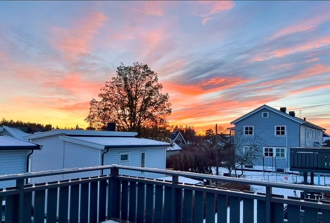 Solnedgang fra balkongen Galleribilde