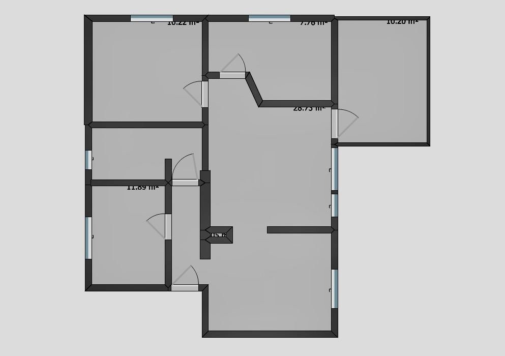 Planløsning tegnet i RoomSketcher Galleribilde
