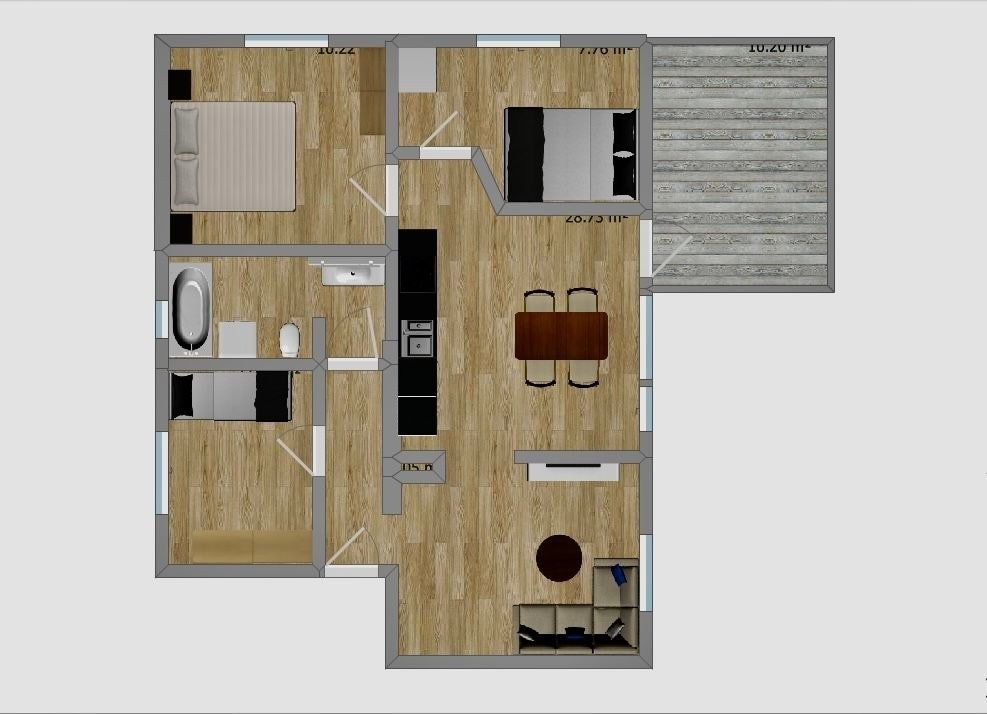 Møblert planløsning Galleribilde