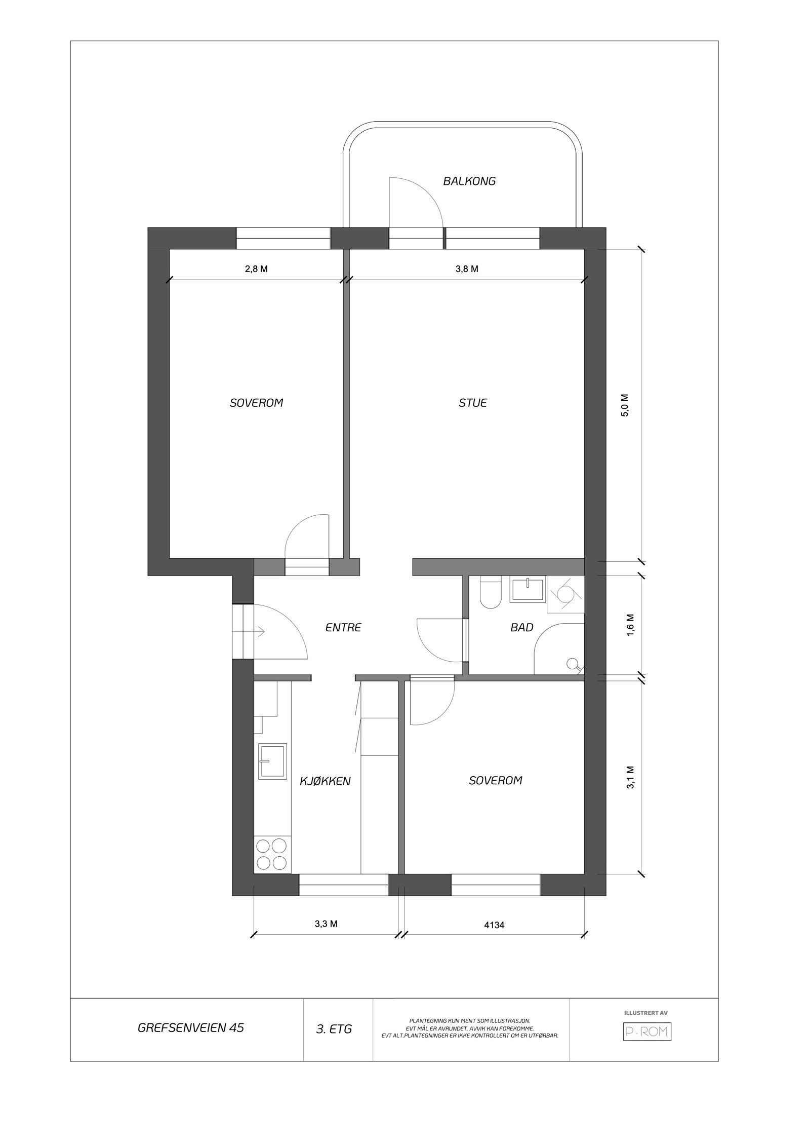 Behagelig og god planløsning med separat kjøkken! Galleribilde