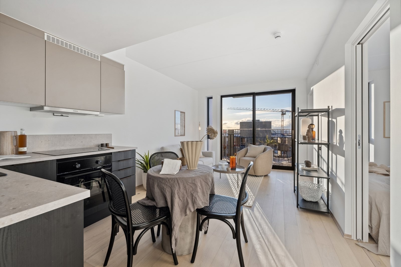 Det er vannbåren gulvvarme i gang, stue og bad Galleribilde