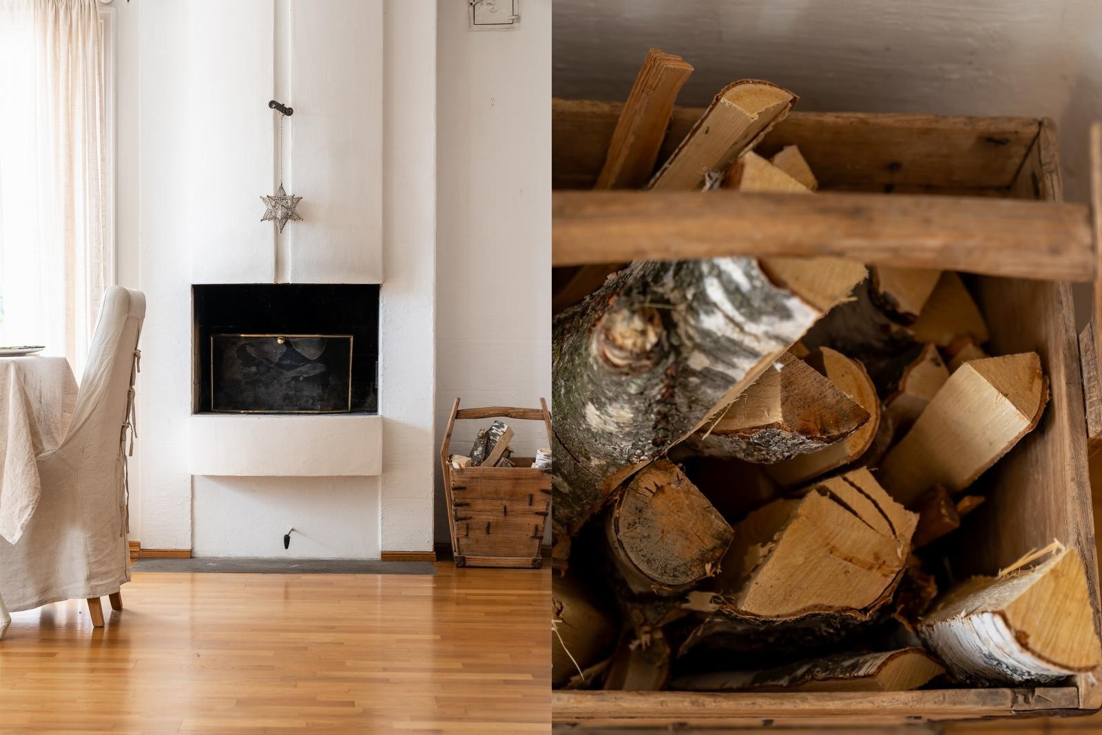 Den flotte peisen gir rommet ekstra varme og hygge. Galleribilde