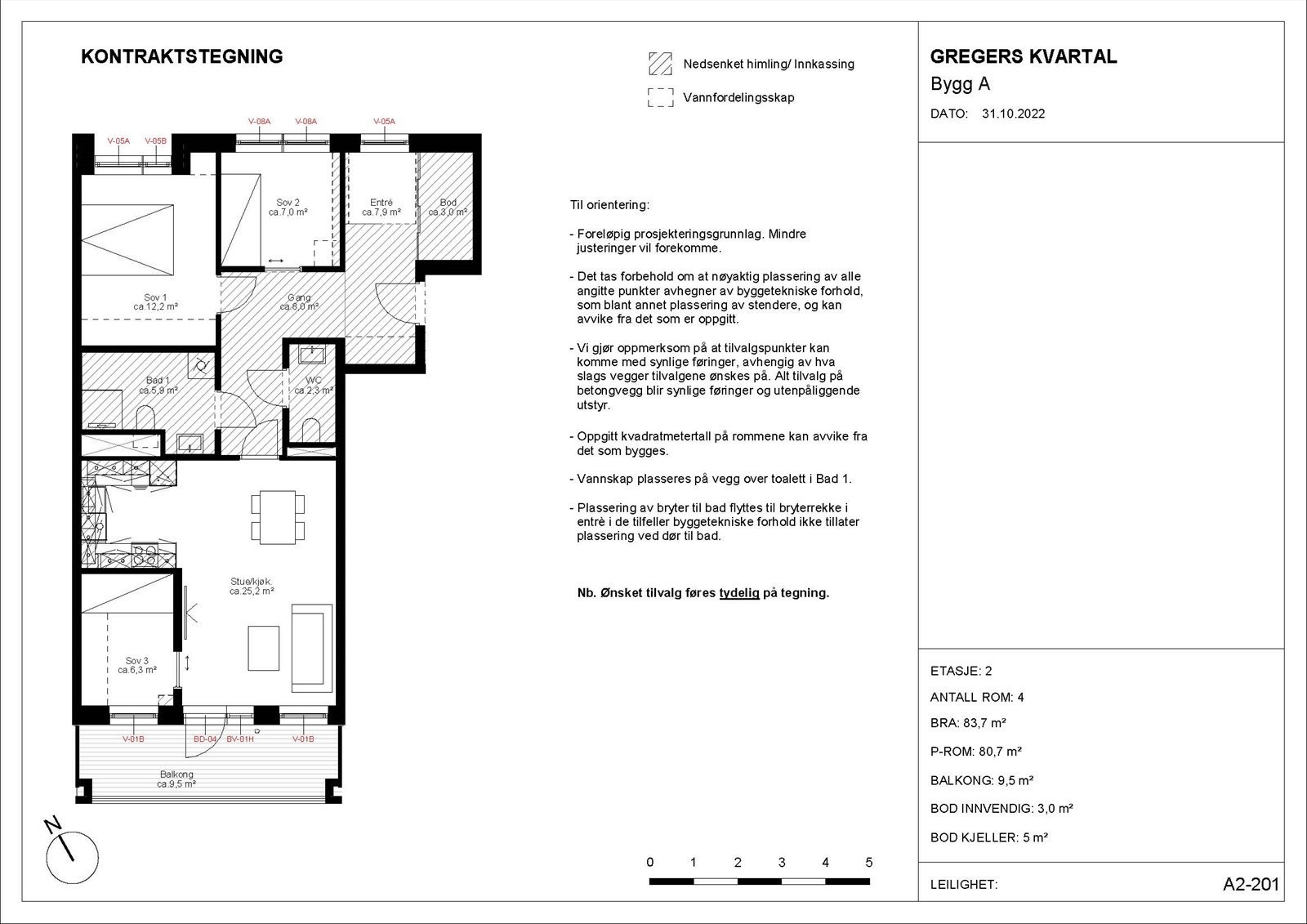 Plantegning av leiligheten Galleribilde