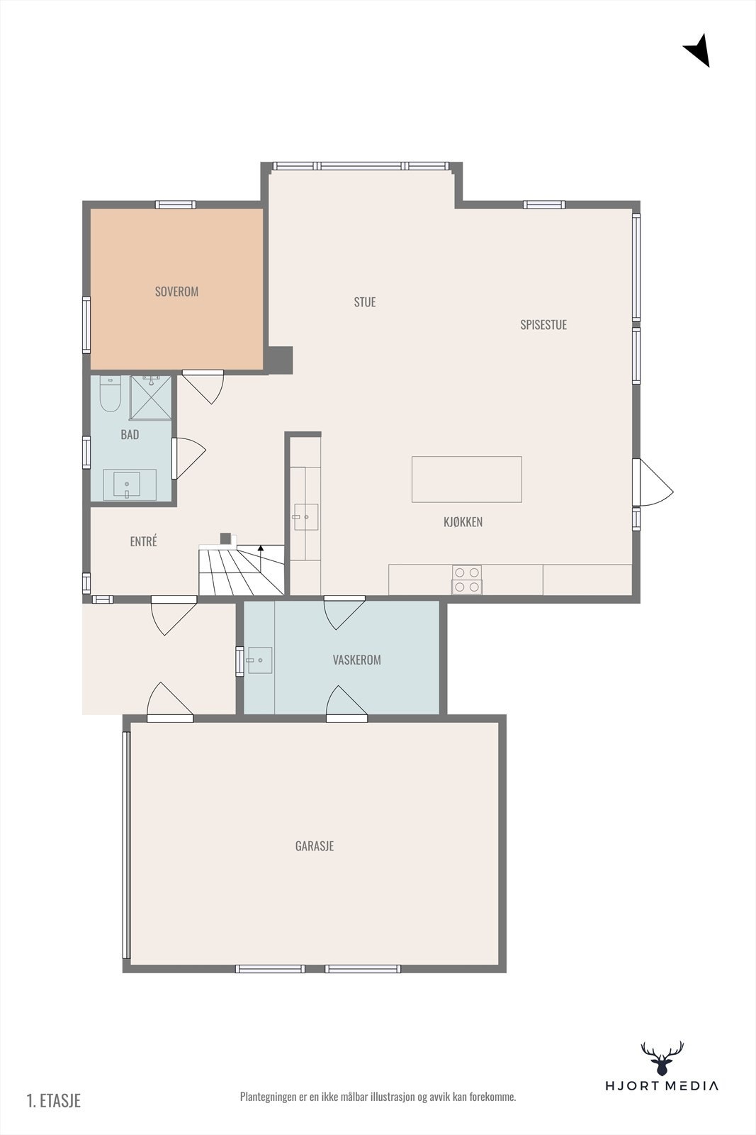 Plantegning 1. etasje. Galleribilde