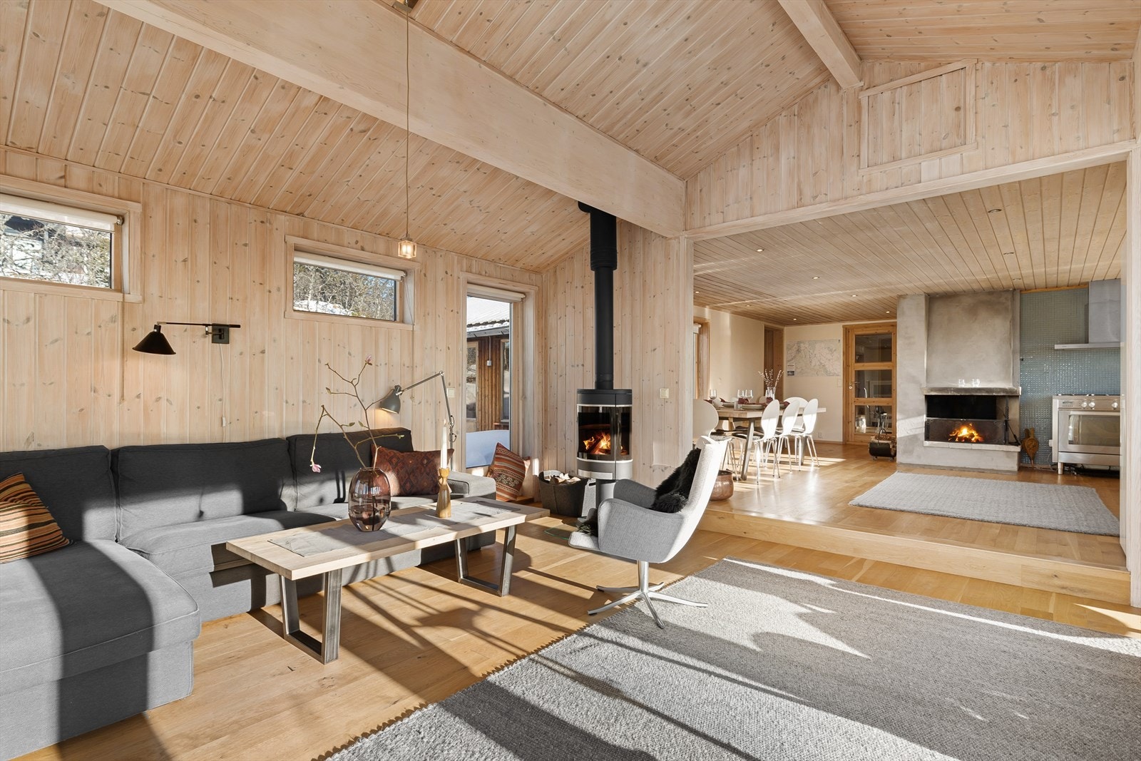 Stue med peisovn Galleribilde