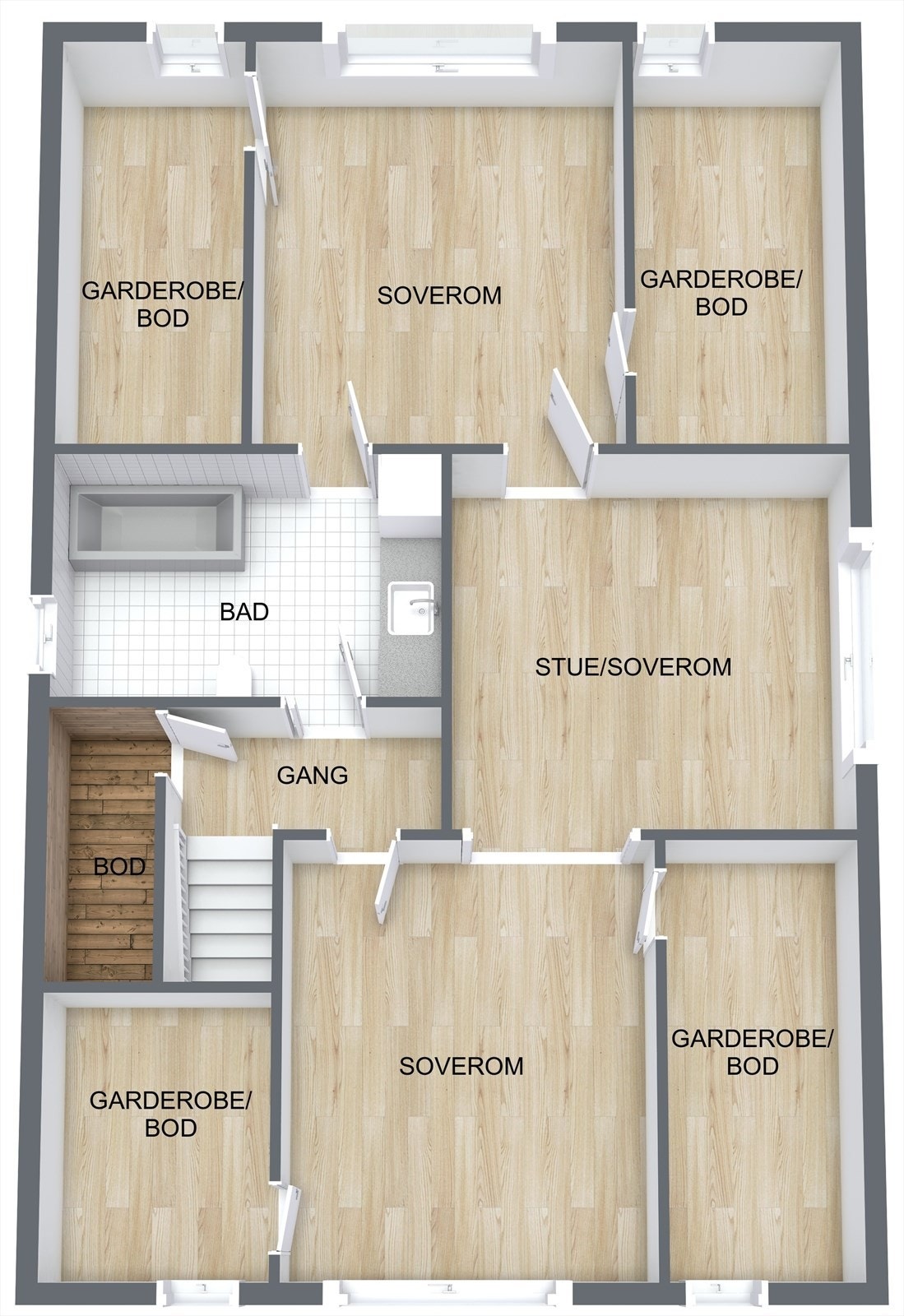 Plantegning loft Galleribilde