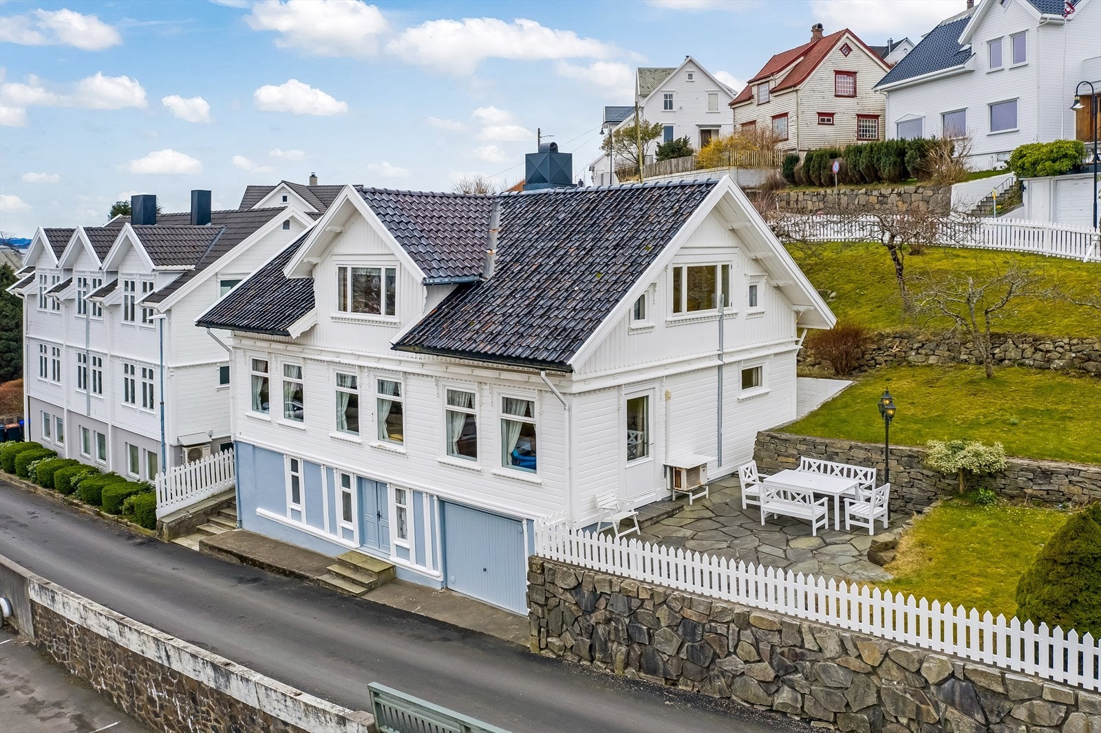 Eiendommens fasade sett mot Parkveien. Galleribilde