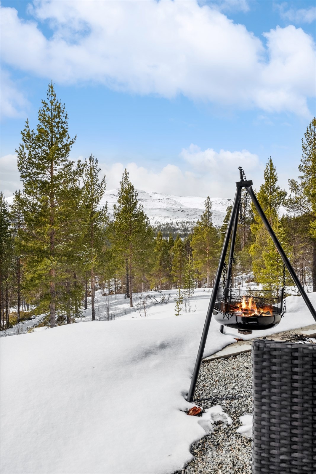 Bålpannekos og nydelig utsikt Galleribilde